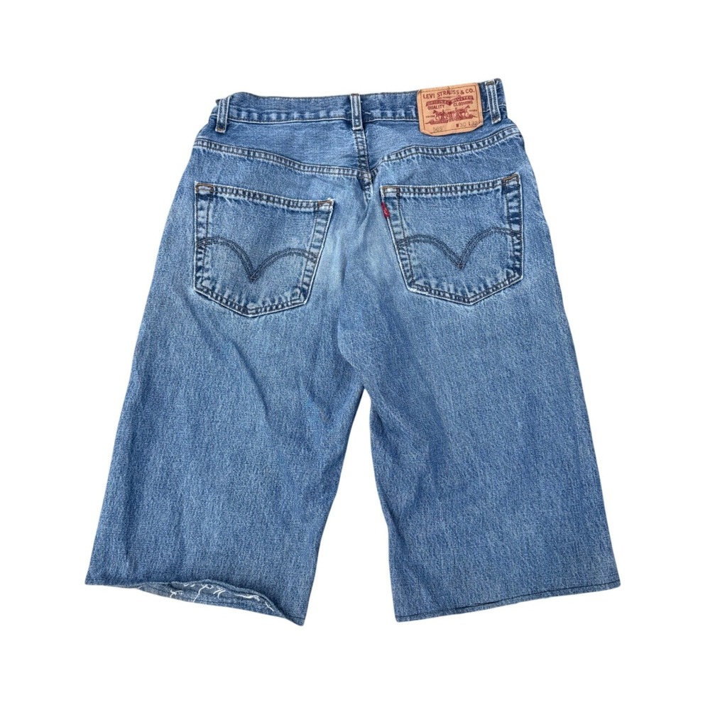 Levi's 569 Denim Shorts Mens W30 Blue Good Loose Straight Cut Off Y2K Baggy